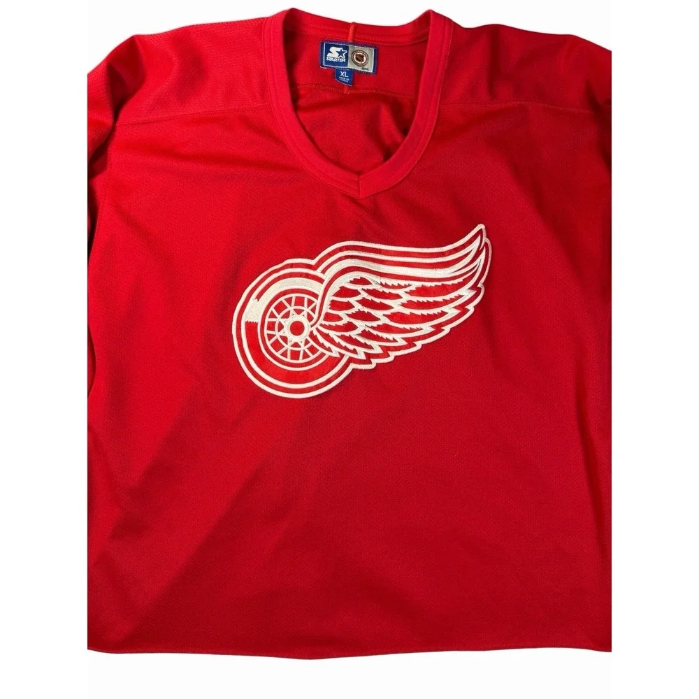 Vintage Starter Detroit Red Wings Jersey Mens XL NHL Hockey Red Pullover